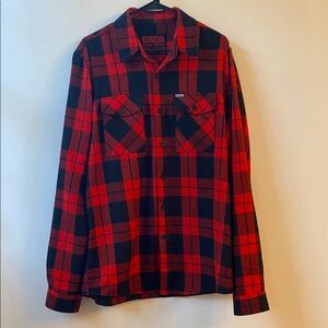 Dixxon red and black flannel shirt size large tall